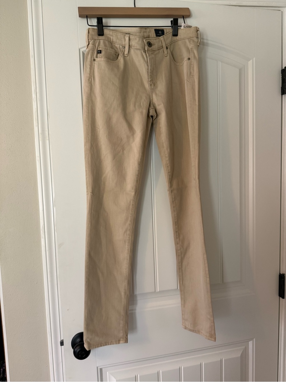 Ag Adriano Goldschmmied Beige Straight-Leg Jeans